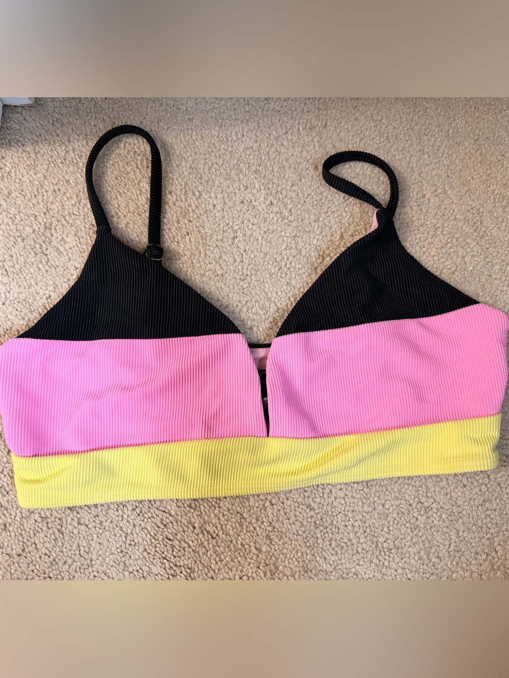 Beach Riot Riza Colorblock Ribbed Bikini Top